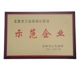 龍泉市示范企業(yè)證書(shū)